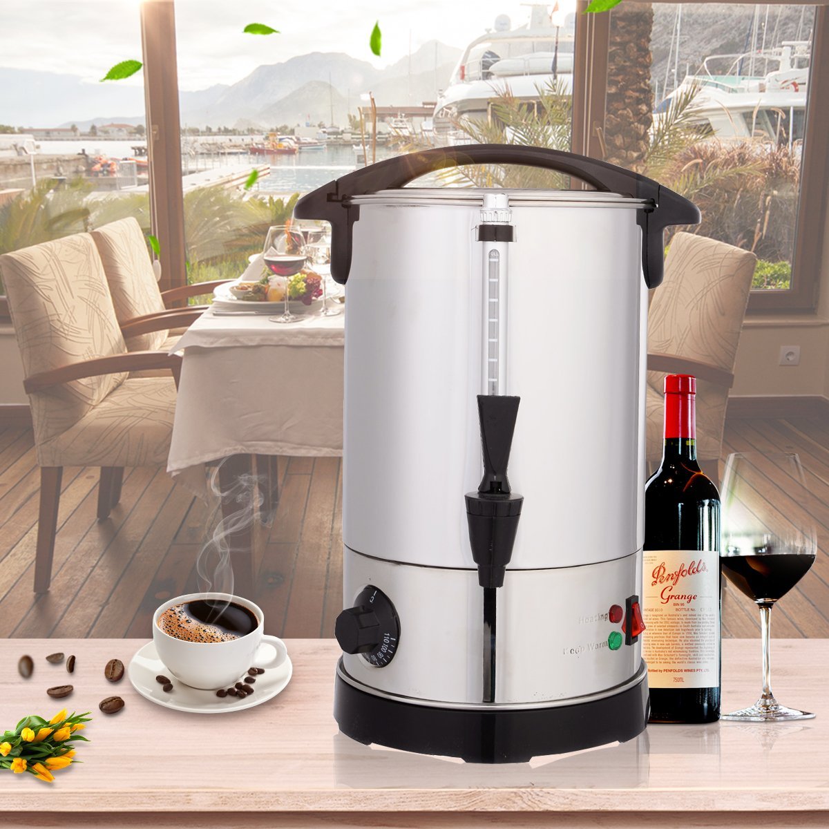 kc39990_ Karštų gėrimų automatas 6 L 950 W (Sidabrinė)