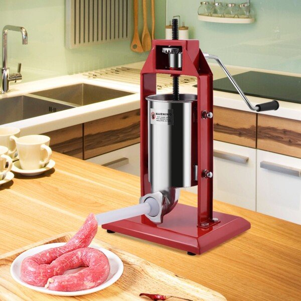 Profesionali 3 litrų nerūdijančio plieno dešrų kimšimo mašina (Sidabrinė)