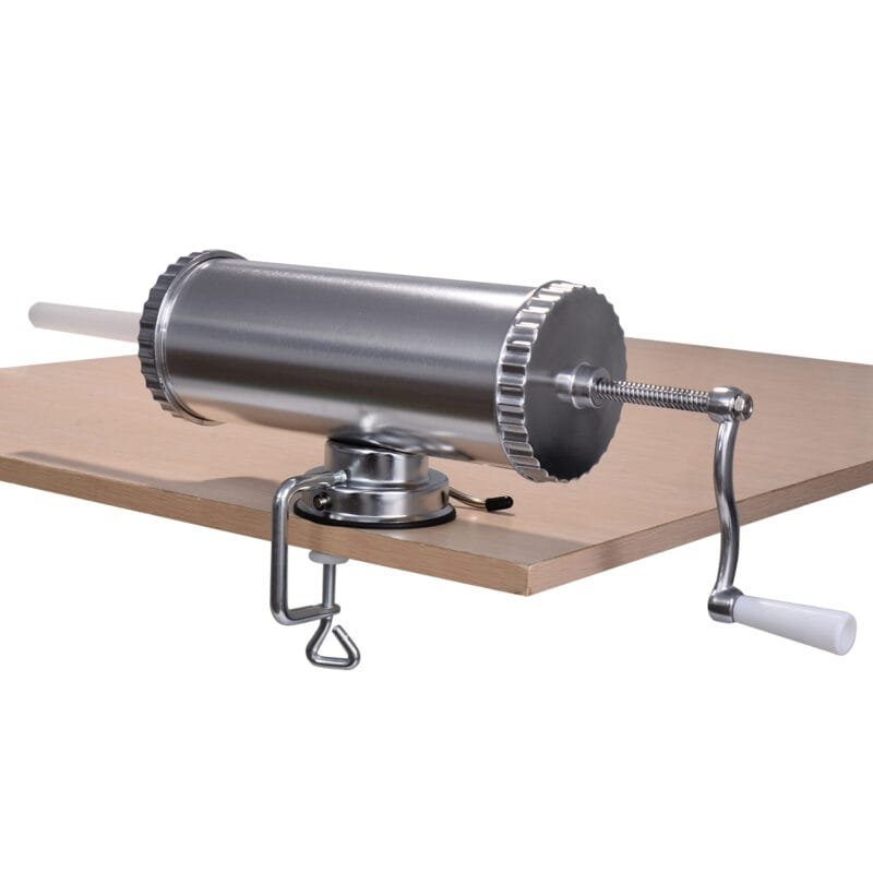 Dešrų kimštuvas su 2 5 kg nerūdijančio plieno cilindru (Sidabrinė)