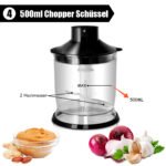 1000W 4 viename nerūdijančio plieno panardinamasis trintuvas (Juoda)