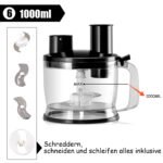 1000W 4 viename nerūdijančio plieno panardinamasis trintuvas (Juoda)