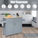 Virtuvės vežimėlis su stalčiais ir spintele (Pilka)