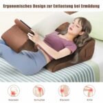 Ergonomiška Keil formos pagalvių sistema su planšetės stovu ir laikymo kišenėlėmis (Ruda)