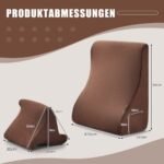 Ergonomiška Keil formos pagalvių sistema su planšetės stovu ir laikymo kišenėlėmis (Ruda)