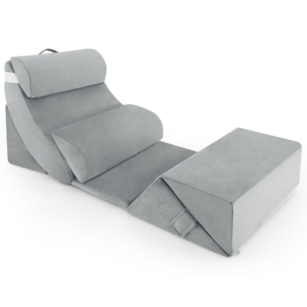 keilkissen-set-hu10593hs_7_ 7 dalių ortopedinių pagalvių rinkinys su galvos atrama (Pilka)