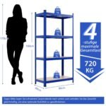 Daugiafunkcinis 4 lentynų sandėliavimo stovas apkrova iki 720 kg (Mėlyna)