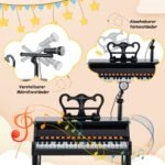 Elektroninis 37 klavišų vaikiškas pianinas su kėdute (Juoda)