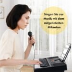 Elektroninis pianinas su 61 klavišu ir 300 garsų (Juoda ir balta)