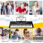 Elektroninis pianinas su 61 klavišu ir 300 garsų (Juoda ir balta)