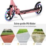 Sulankstomas paspirtukas su LED ratukais ir dirželiu (Rožinė)