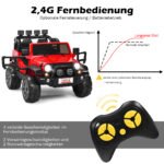 Elektrinis vaikiškas automobilis 2 vietų su nuotolinio valdymo pultu (Raudona)