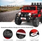 Elektrinis vaikiškas automobilis 2 vietų su nuotolinio valdymo pultu (Raudona)