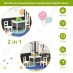 Daugiafunkcis aktyvumo staliukas su dviem kėdutėmis vaikams (Balta)