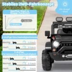 Elektrinis vaikiškas automobilis su 2 4G valdymo pulteliu (Juoda)