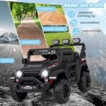 Elektrinis vaikiškas automobilis su 2 4G valdymo pulteliu (Juoda)