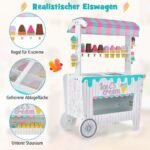 Žaislinis ledų vežimėlis su priedais (Rožinė)