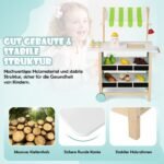 Medinis žaislinis ledų vežimėlis su priedais (Žalia)