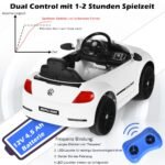 Elektrinis vaikiškas automobilis su muzika ir LED šviesomis (Balta)