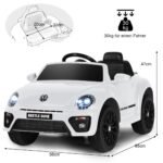 Elektrinis vaikiškas automobilis su muzika ir LED šviesomis (Balta)