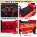 Vaikiškas automobilis-gaisrinė su muilo burbulų pūtimo funkcija (Raudona)