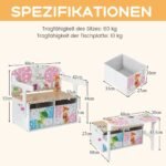 Transformuojamas vaikiškas stalas su kėde ir daiktadėžėmis (Balta)