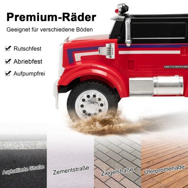 Elektrinis traktorius su priekaba vaikams (Raudona)