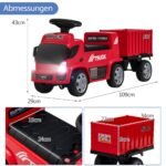 Elektrinis vaikiškas sunkvežimis su priekaba ir garso efektais (Raudona)