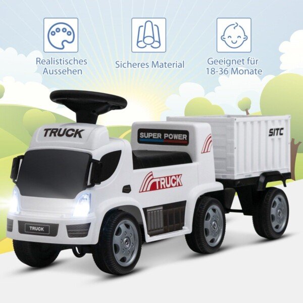 Vaikiškas sunkvežimis su priekaba (Balta)