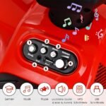 Elektrinis vaikiškas keturratis su laikymo dėže ir muzikos funkcija (Raudona)