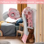 Vaikų 3-in-1 žaidimų aikštelė: čiuožykla krepšinio lankas kopėtėlės (Rožinė)