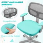 Reguliuojamo aukščio vaikiška rašomojo stalo kėdė (Turkuazinė)