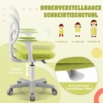 Reguliuojamo aukščio ergonomiška vaikiška biuro kėdė (Žalia)