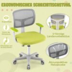 Reguliuojamo aukščio ergonomiška vaikiška biuro kėdė (Žalia)