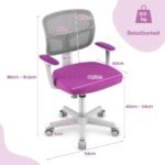 Reguliuojamo aukščio vaikiška kėdutė su atlošu (Violetinė)