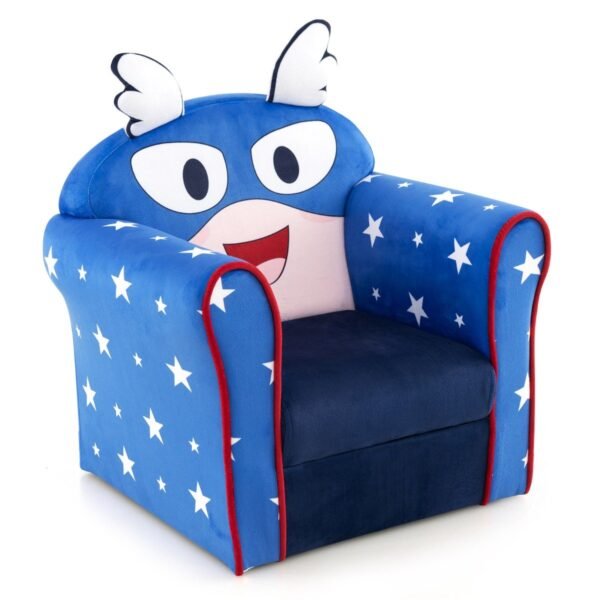 Vaikiška sofa su mediniu rėmu (Mėlyna)