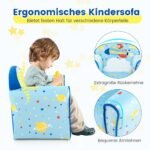 Vaikiška sofa su mediniu rėmu (Mėlyna)