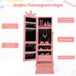Vaikiška juvelyrikos spintelė su veidrodžiu ir stalčiais (Rožinė)