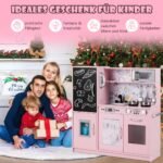 Vaikiška virtuvėlė su priedais ir rašymo lenta (Šviesiai rožinė)