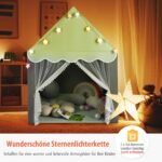 Vaikų žaidimų palapinė su švieselėmis ir langu (Žalia)