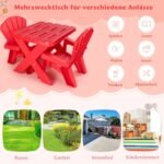 Vaikiška sodo kėdučių ir stalo grupė (Raudona)