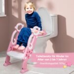 Tualeto treniruoklis su kopėtėlėmis ir rankenomis (Rožinė)