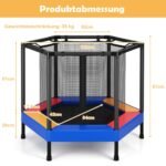 Vaikų lauko ir vidaus batutas su apsauginiu tinkleliu (Mėlyna)