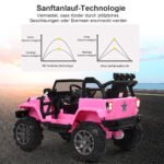 Elektrinis vaikiškas automobilis su nuotolinio valdymo pulteliu ir muzika (Rožinė)