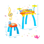 Elektroninis klavišinių instrumentų ir būgnų rinkinys su mikrofonu (Mėlyna)