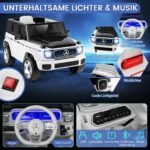 Elektrinis vaikiškas automobilis su 2.4G nuotolinio valdymo pultu ir šviesomis (Balta)