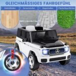 Elektrinis vaikiškas automobilis su 2.4G nuotolinio valdymo pultu ir šviesomis (Balta)