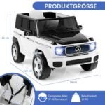 Elektrinis vaikiškas automobilis su 2.4G nuotolinio valdymo pultu ir šviesomis (Balta)