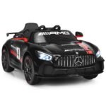 Elektrinis vaikiškas automobilis su 2.4G nuotolinio valdymo pultu (Juoda)