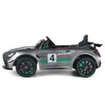 Elektrinis vaikiškas automobilis su nuotoliniu pulteliu ir LED šviesomis (Sidabrinė)