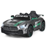 Elektrinis vaikiškas automobilis su nuotoliniu pulteliu ir LED šviesomis (Sidabrinė)